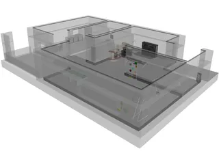 Room with Funitures 3D Model preview