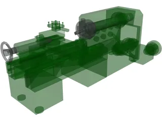 Large Horizontal Machine-Shop Lathe 3D Model preview