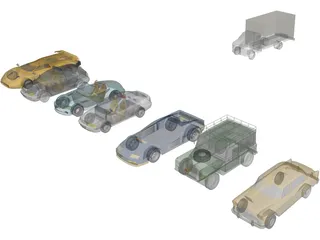 Cars Pack 3D Model preview