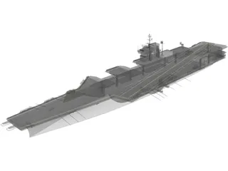 USS John F Kennedy CV 67 3D Model preview