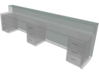 Counter Reception 3D Model preview