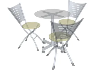 Table and Chairs 3D Model preview