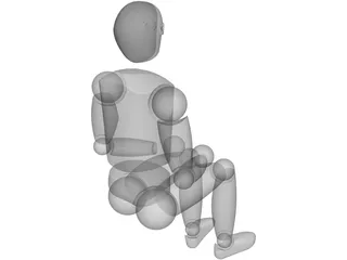 Seated Human Dummy 3D Model preview