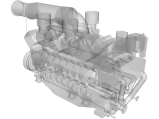 MTU 16V 595 TE70L Engine 3D Model preview