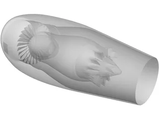 Pratt&Whitney 6124 Jet Engine 3D Model preview