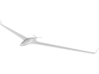 Flying Wing Glider 3D Model preview