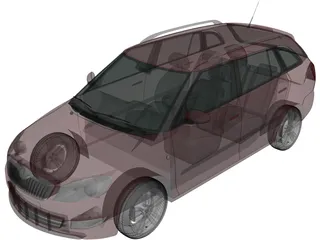 Skoda Fabia Combi (2011) 3D Model preview