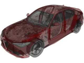 Alfa Romeo Giulia Quadrifoglio (2016) 3D Model preview