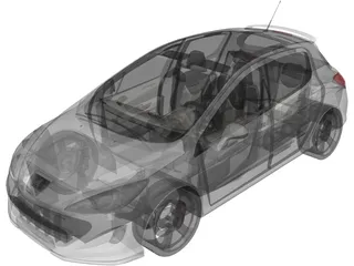 Peugeot 308 GTI (2008) 3D Model preview