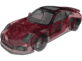 Porsche 911 Turbo S (2016) 3D Model preview