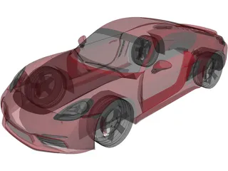 Porsche 718 Cayman S (2018) 3D Model preview