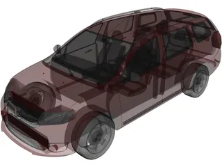 Dacia Logan MCV Wagon (2015) 3D Model preview