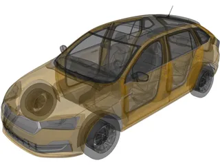 Skoda Rapid Spaceback (2020) 3D Model preview