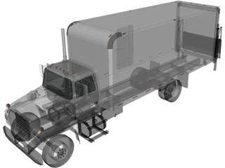 Ford LN8000 Box Truck (1995) 3D Model preview