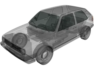 Volkswagen Golf GL (1983) 3D Model preview