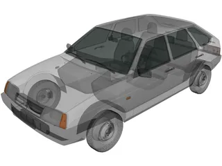 VAZ-2109 Lada (1987) 3D Model preview