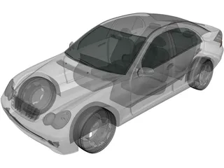 Mercedes-Benz C-class Sedan (2005) 3D Model preview