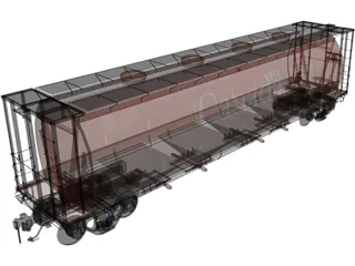 Grain Car 3D Model preview