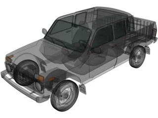 Lada Niva 4x4 2329 Pickup 3D Model preview