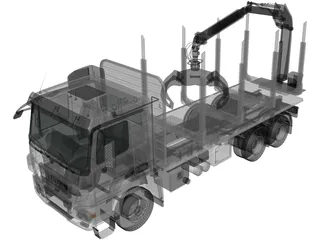 Sisu Polar Logging Truck (2010) 3D Model preview