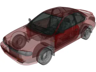 Subaru Impreza Coupe (1995) 3D Model preview