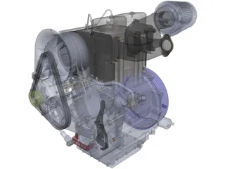 Deutz F2L511 Engine 3D Model preview