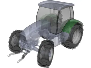 Deutz Tractor 3D Model preview