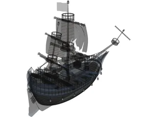 Pirates Galeon 3D Model preview