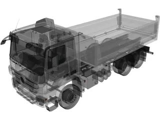 Mercedes-Benz Actros Tipper 3-axle (2011) 3D Model preview