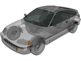 Honda CRX (1988) 3D Model preview