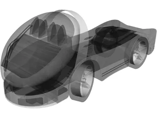 Futuristic Truck 3D Model preview