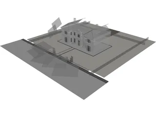 English Villa 3D Model preview