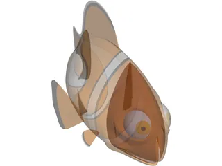 Nemo Fish Cartoon 3D Model preview