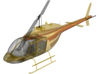 Bell 206-B 3D Model preview