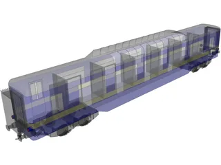 Train Personal Wagon 3D Model preview