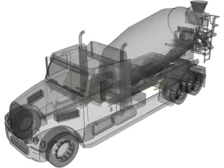 Truck Mixer 3D Model preview