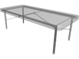 Plastic Folding Table 3D Model preview
