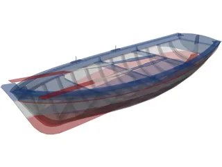 Wooden Boat 3D Model preview