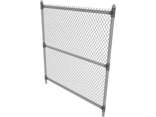Chain Link Fence 3D Model preview