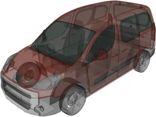 Peugeot Partner Tepee (2011) 3D Model preview