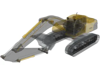 Volvo EC250 Excavator 3D Model preview