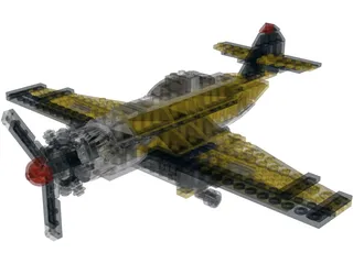 Lego Airplane 3D Model preview