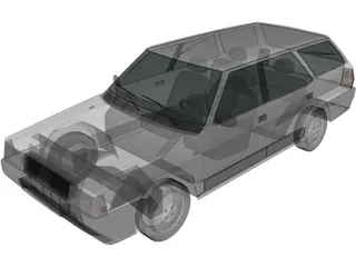 Fiat Regata Station Wagon (1987) 3D Model preview