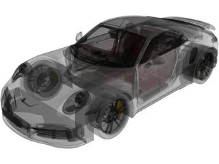Porsche 911 Turbo S Cabrio (2021) 3D Model preview