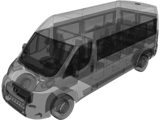 Peugeot Boxer Passenger Van (2006) 3D Model preview