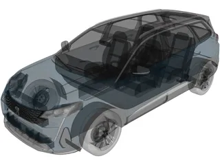 Peugeot 5008 (2021) 3D Model preview