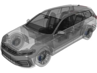 Volkswagen Passat GTE Variant (2020) 3D Model preview