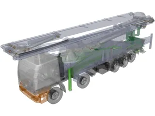 Concrete Pump Truck 3D Model preview