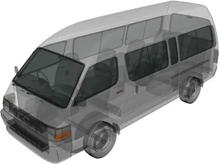 Toyota HiAce H100 Commuter (1992) 3D Model preview