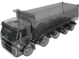 Volvo FM Truck 10x4 Dumper 3D Model preview